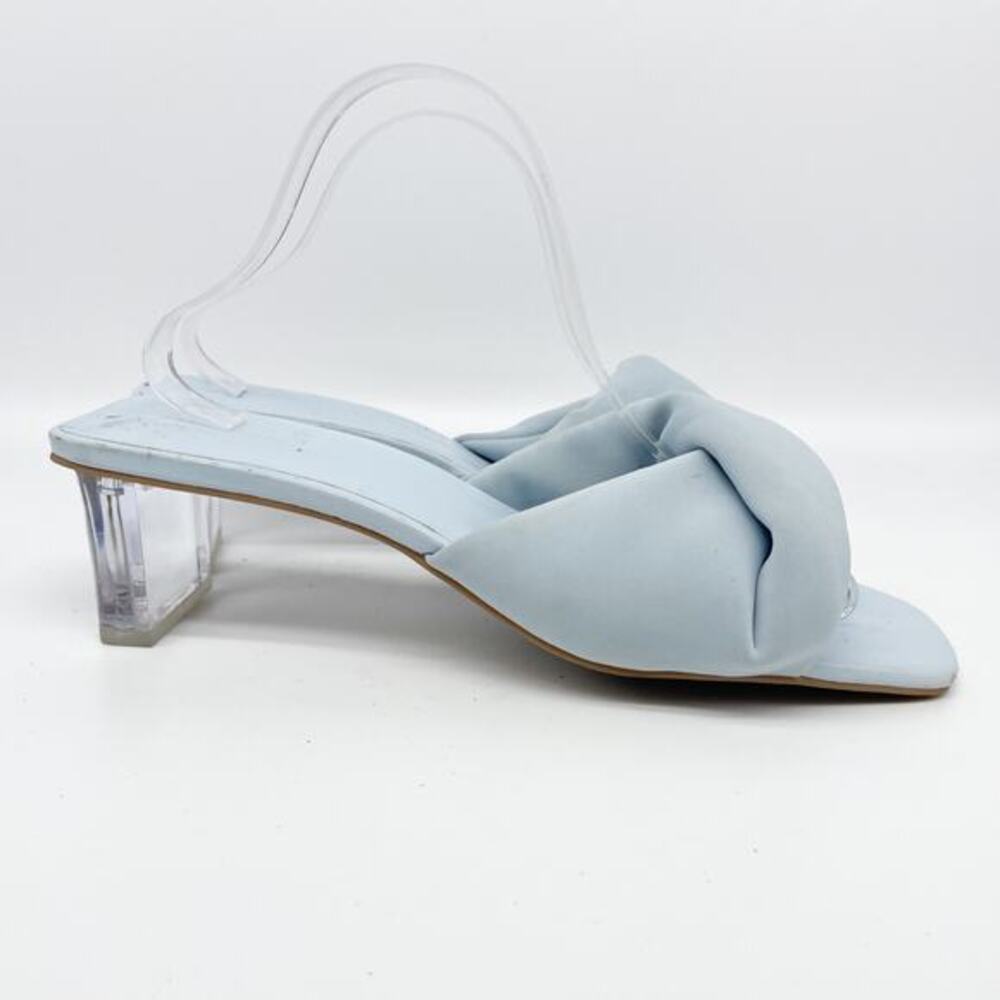 Open Edit Women Cleo 5 Baby Blue Clear Heeled Slide Sandals Size 11M - Picture 3 of 15